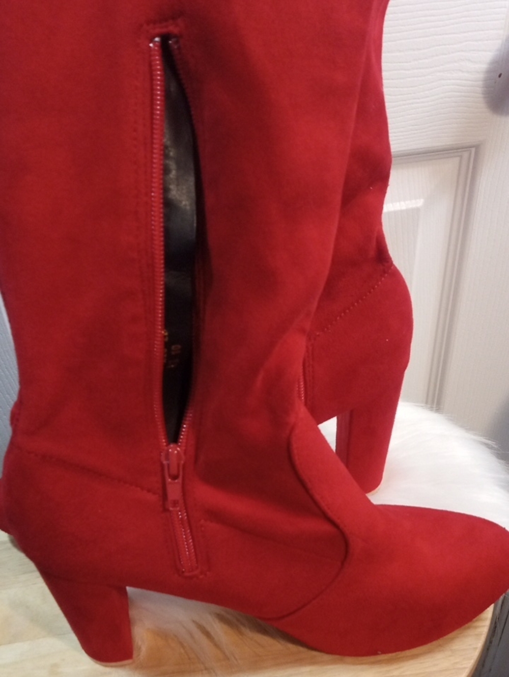 FASHION NOVA RED THIGH HIGH BOOTS - Picture 11 of 14